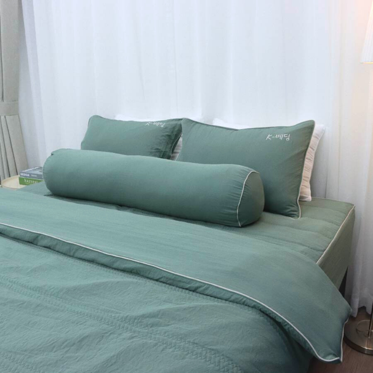 Bộ ga giường chần bông KBedding by Everon Micro Modal KMMS 204 xanh lá cây (4 món)