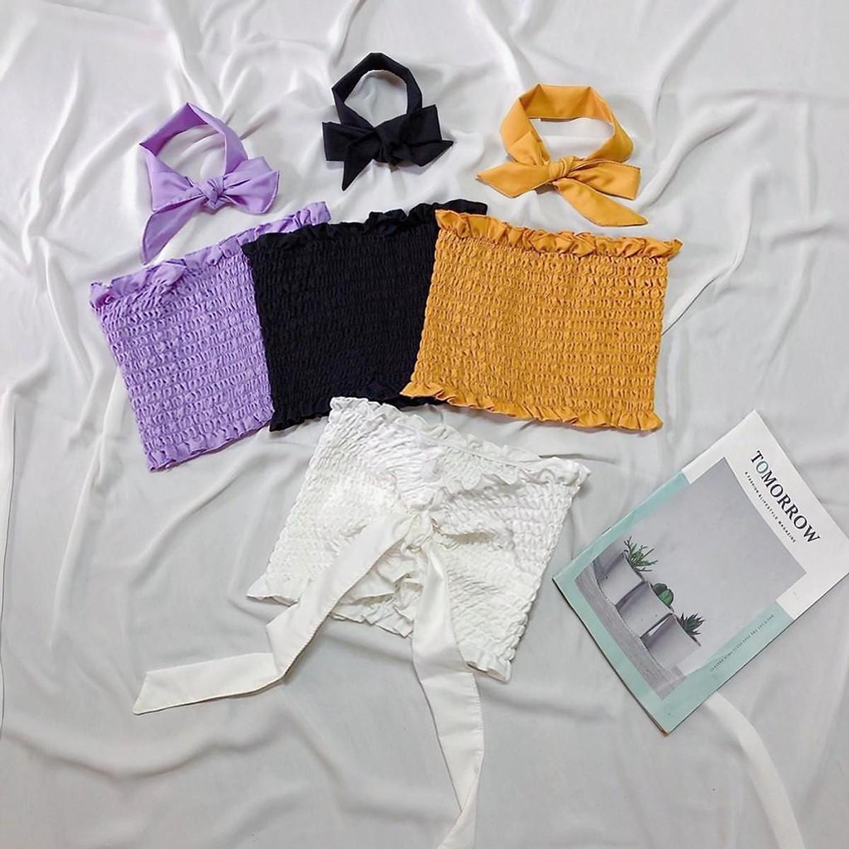 ÁO ỐNG KÈM DÂY NƠ MẶC ĐƯỢC 3 KIỂU, CROPTOP NGẮN NỮ ÔM BODY HOT GIRL HÀN QUỐC SWAG CỰC CHẤT