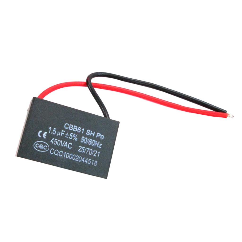 CBB60 AC 450V 1.5UF Trụ Hình Động Cơ Tụ Điện Dung Trắng