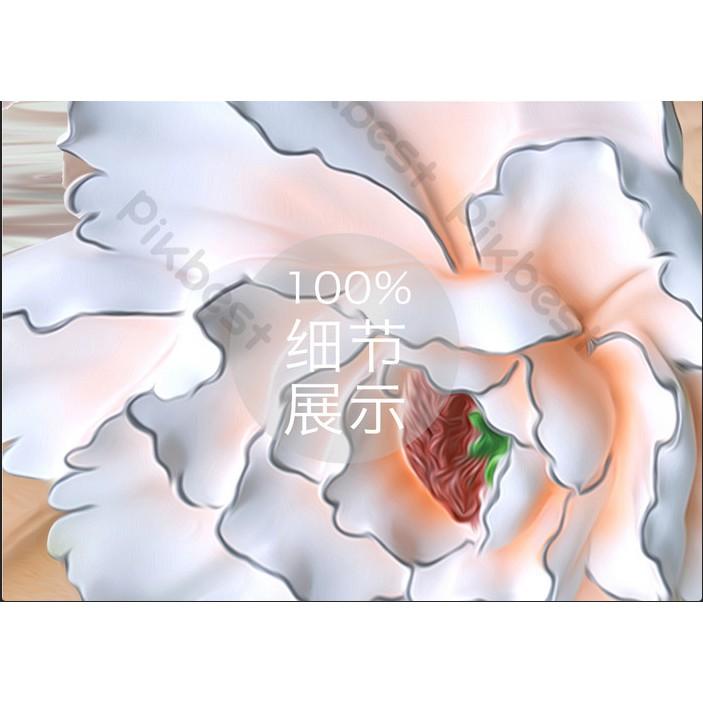 Tranh dán tường Hoa mẫu đơn phong phú hiện đại, tranh dán tường 3d hiện đại MS1171406