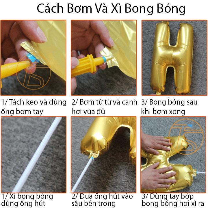 Set Bong Bóng Sinh Nhật Tiệc Tùng Kèm Ống Bơm KG-6607 - Phụ Kiện Trang Trí Happy Birthday, Thôi Nôi, Kỷ Niệm