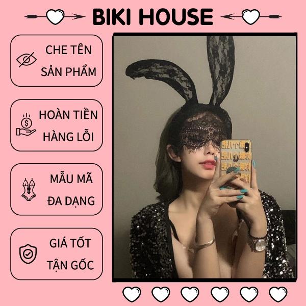 Cài tóc tai thỏ ren sexy đáng yêu mặt nạ kèm tai bé thỏ đen trắng dễ thương BIKI HOUSE T604 - HCM - Ship Hỏa Tốc