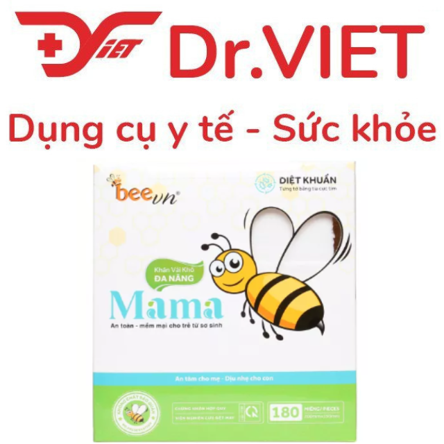 Khăn vải khô đa năng Mama chính hãng thương hiệu BeeVn - khăn lau bằng vải không dệt mềm mịn dành cho bé