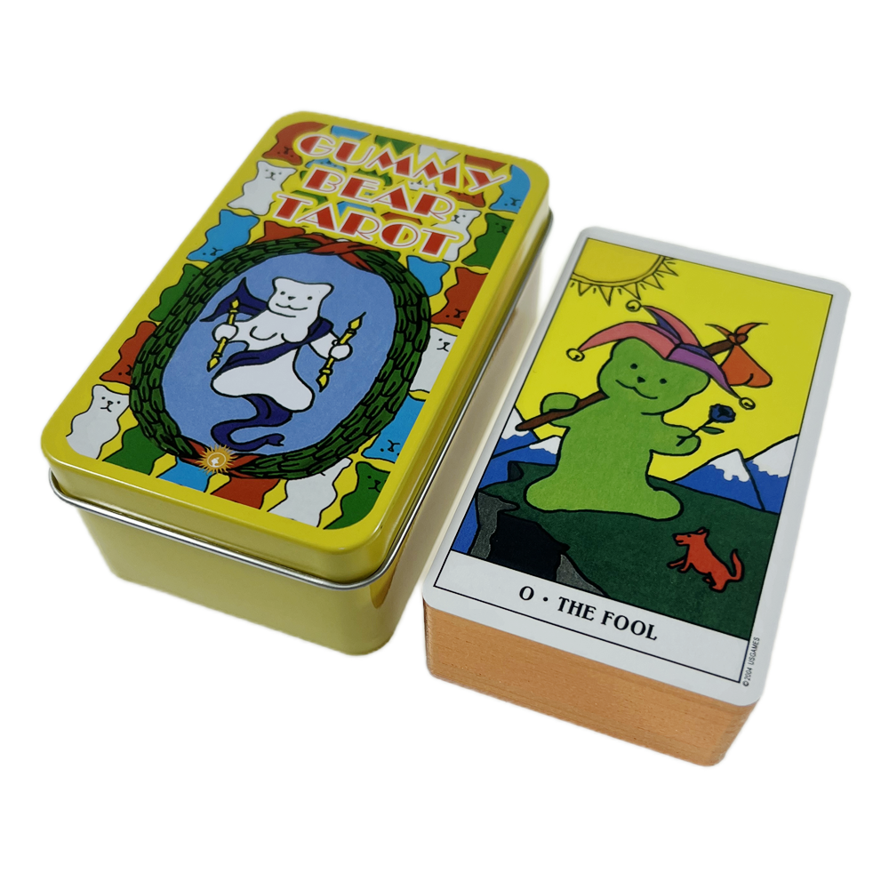 [Mạ Cạnh] Bộ Bài Gummy Bear Tarot Hộp Thiếc 78 Lá 98x58 Mm Tặng Đá Thanh Tẩy