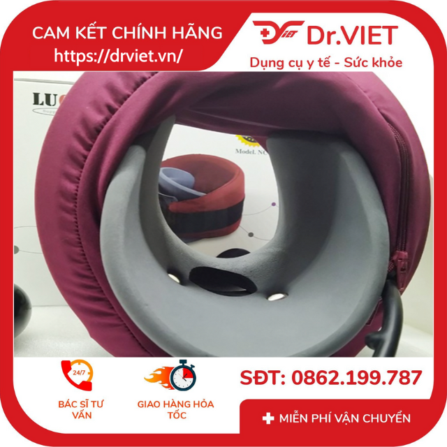 Đai cổ hơi Lucass NC-8 cao cấp-Đai kéo giãn cột sống cổ bằng hơi hỗ trợ thoát vị thoái hóa cổ