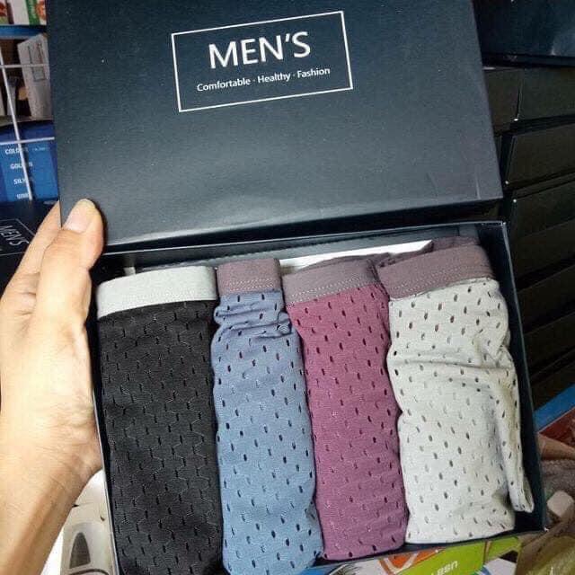 Hộp 4 Quần Sip Men's Tam giác, đùi thông hơi
