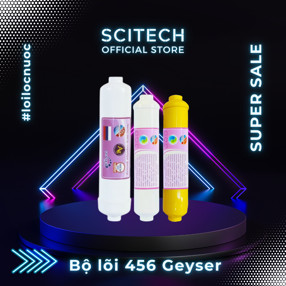 Bộ lõi số 4,5,6 máy lọc nước Nano Geyser TK by Scitech - Hàng chính hãng