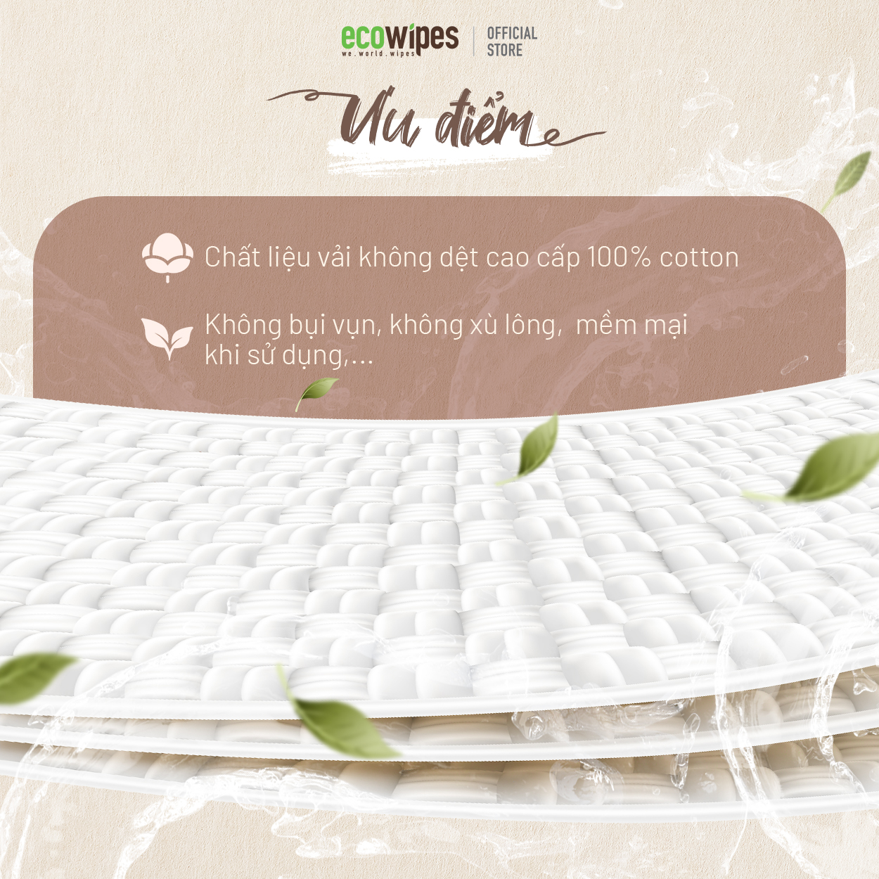 Combo 05 gói khăn giấy ướt phụ khoa Ecowipes gói 10 tờ vệ sinh cá nhân phụ nữ hương Daisy size 15x20cm nhỏ gọn