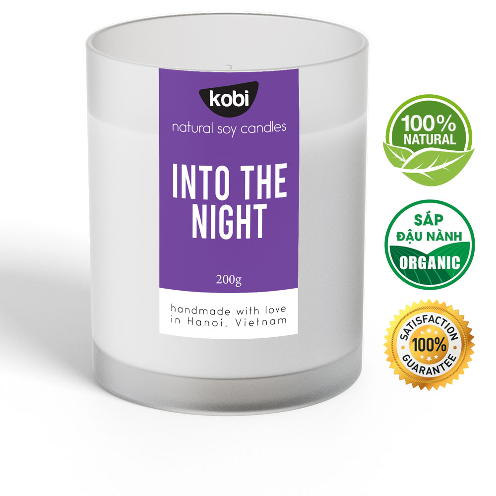 Nến Thơm Kobi Cao Cấp Làm Từ 100 Sáp Đậu Nành, Giúp Giảm Stress, Sang Trọng, Tinh Tế - 200G - Into The Night