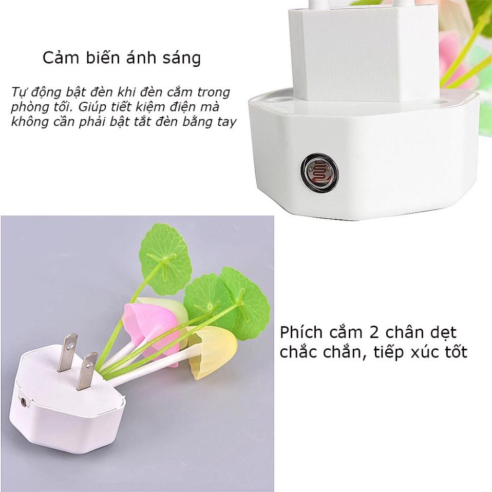 Đèn Ngủ Led Hình Nấm MiKaKo - Cảm Ứng Ánh Sáng - Tự Động Tắt/Bật Theo Ánh Sáng -Tự Động Đổi Màu