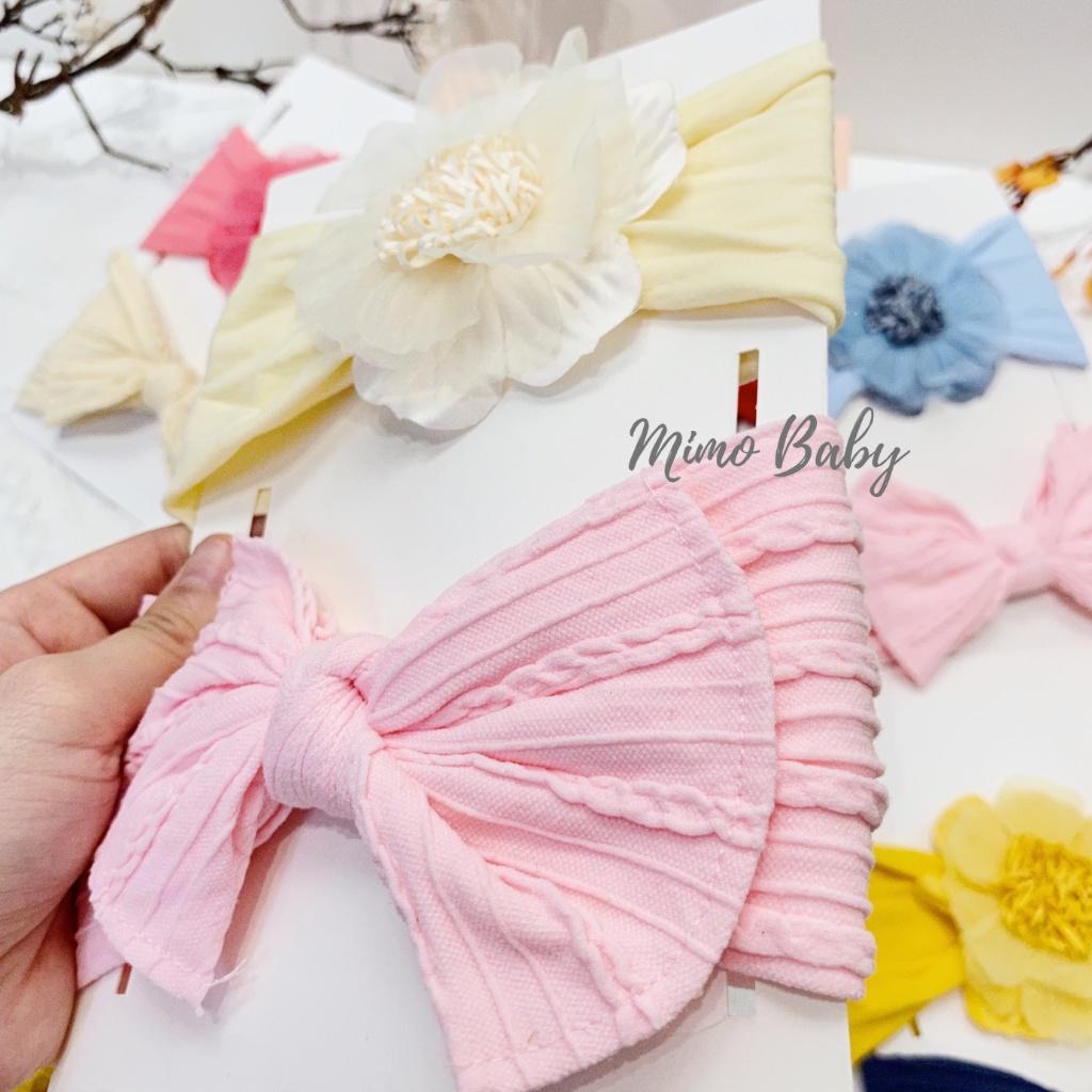 Set băng đô hoa voan+nơ gân đáng yêu cho bé gái BD40 Mimo Baby
