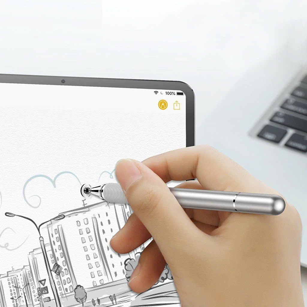 Bút Cảm Ứng Điện Dung 2 Trong 1 Cho Smartphone Tablet IPad - Màu Ngẫu Nhiên - Hàng Nhập Khẩu