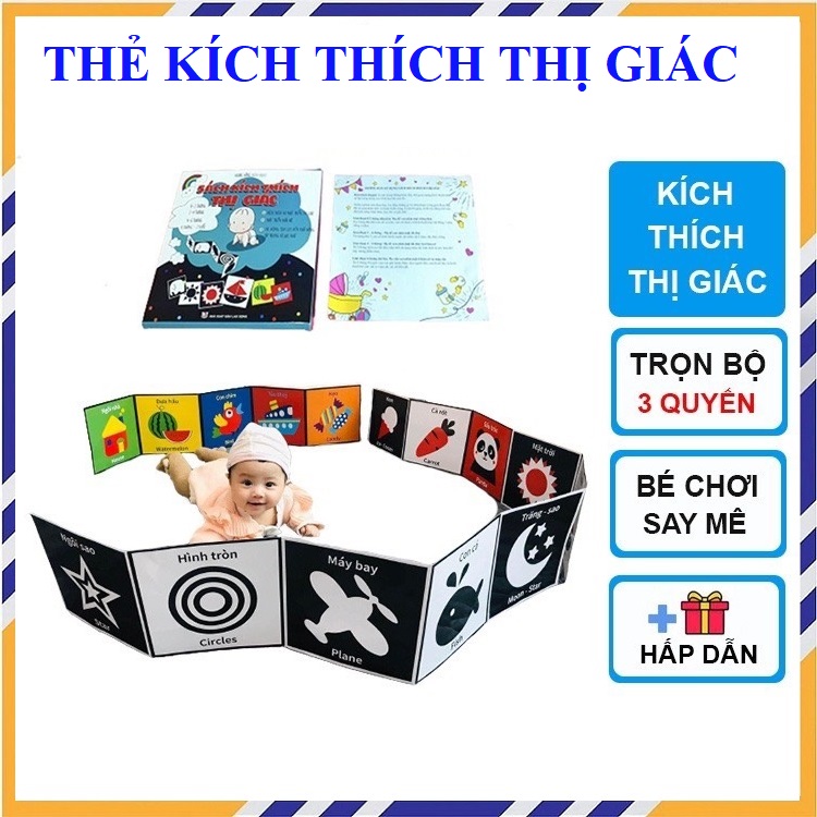 Thẻ kích thích thị giác cho trẻ sơ sinh, đồ chơi cho bé sơ sinh từ 0 - 2 tuổi, giúp bé phát triển giác quan và não bộ