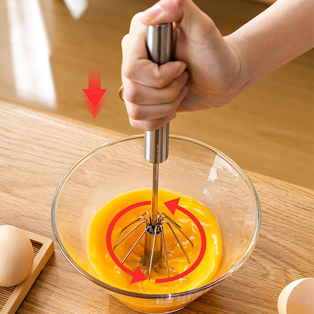 12 Inch Lòng Trứng Inox Be Bằng Tay Quay Trứng Trộn Bán Tự Động Báo Chí Đánh Vật Dụng Nhà Bếp