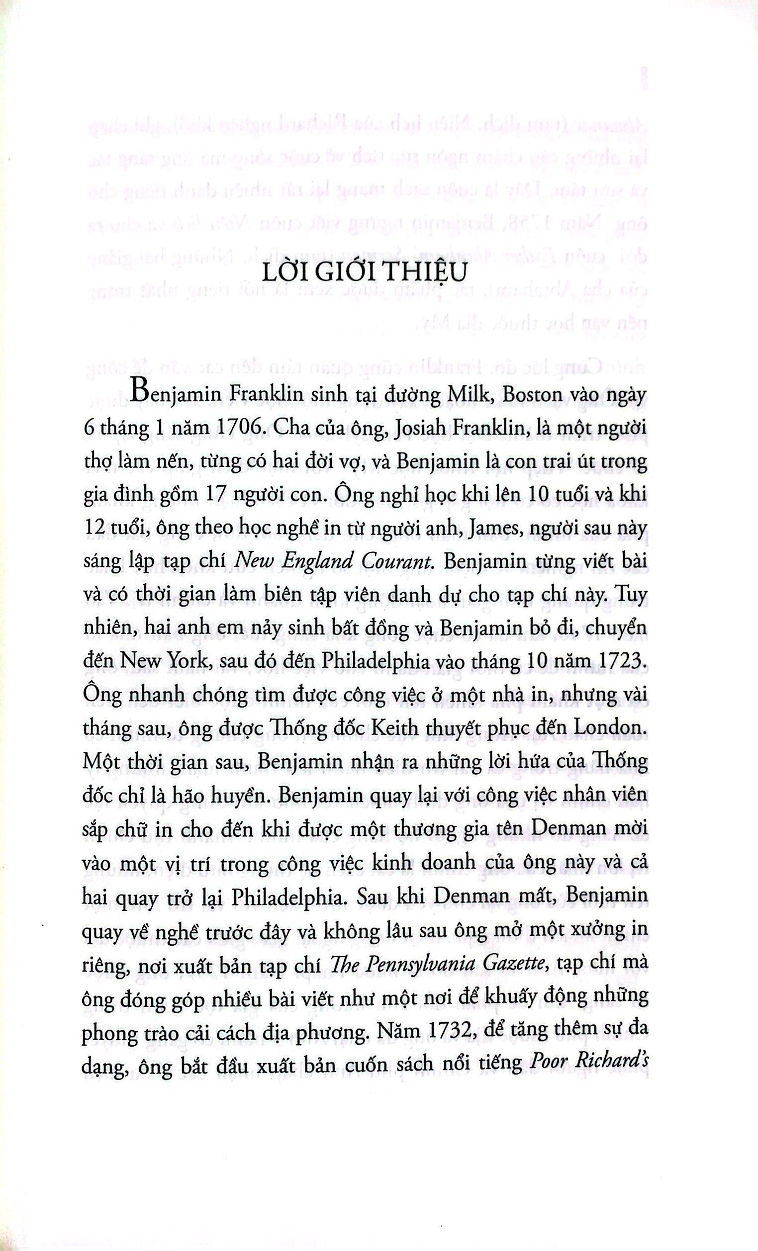 Tự Truyện Benjamin Franklin (Tái Bản 2018)
