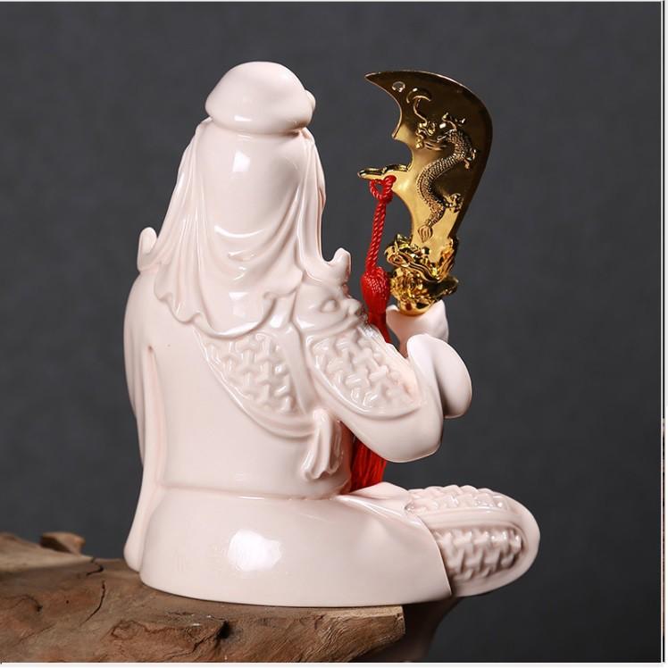 Tượng quan công, quan vũ, quan vân trường nguyên bản bằng gốm men sứ hồng cao cấp, tượng phong thủy
