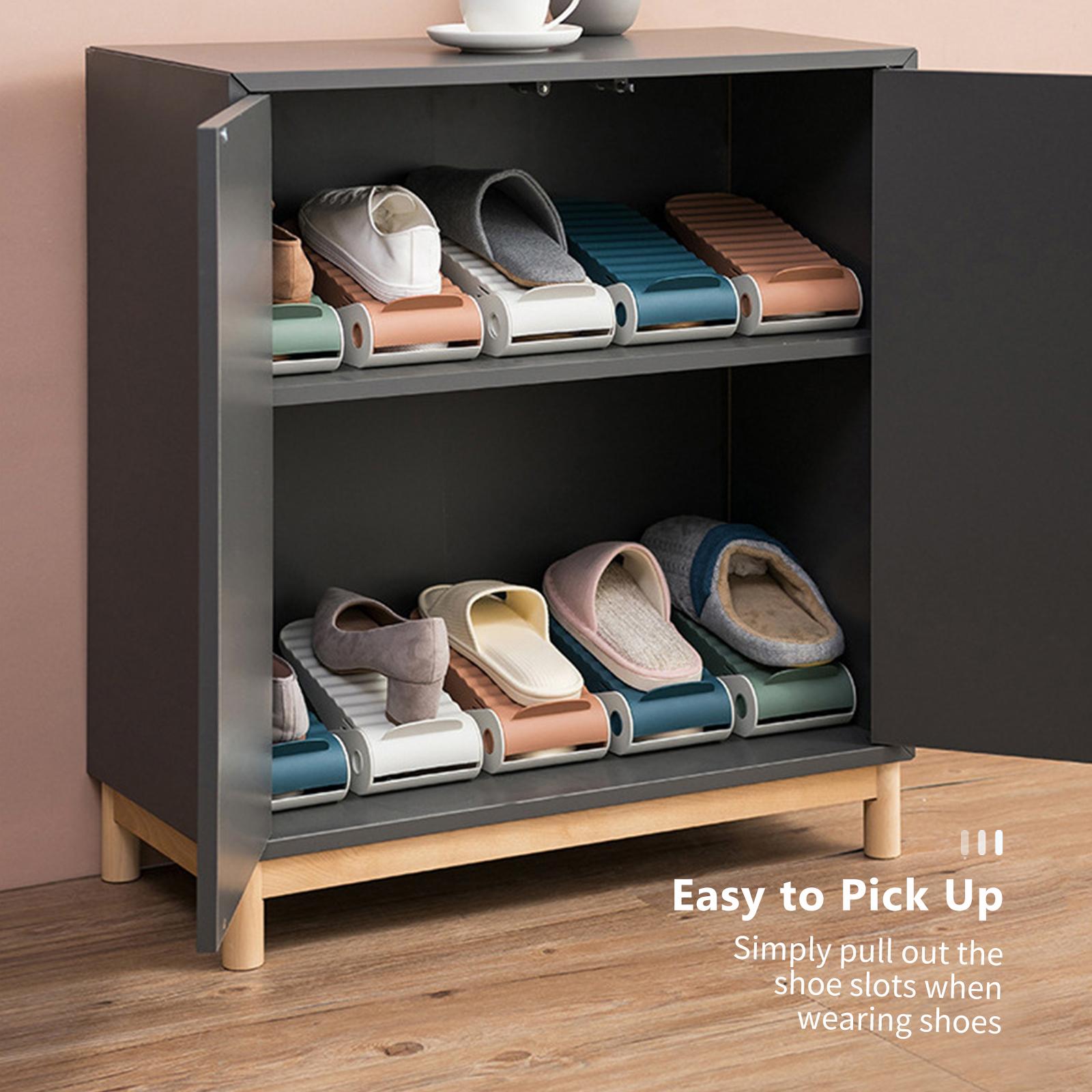 Shoe Slots Organizer Adjustable Shoe Slots Organizer Shoe Racks Shoe Space Saver Shoe Holder Shoe Stacker