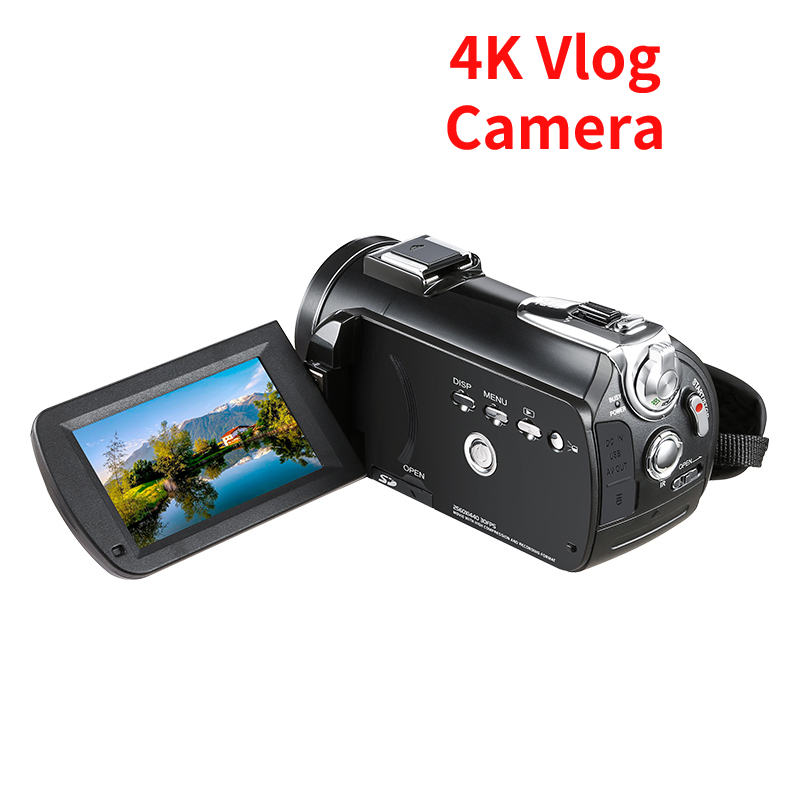 Camera 4K VLOG cho Blogger, AC3 1080p 60fps Full HD IR Night Vision Máy quay phim kỹ thuật số YouTube Video