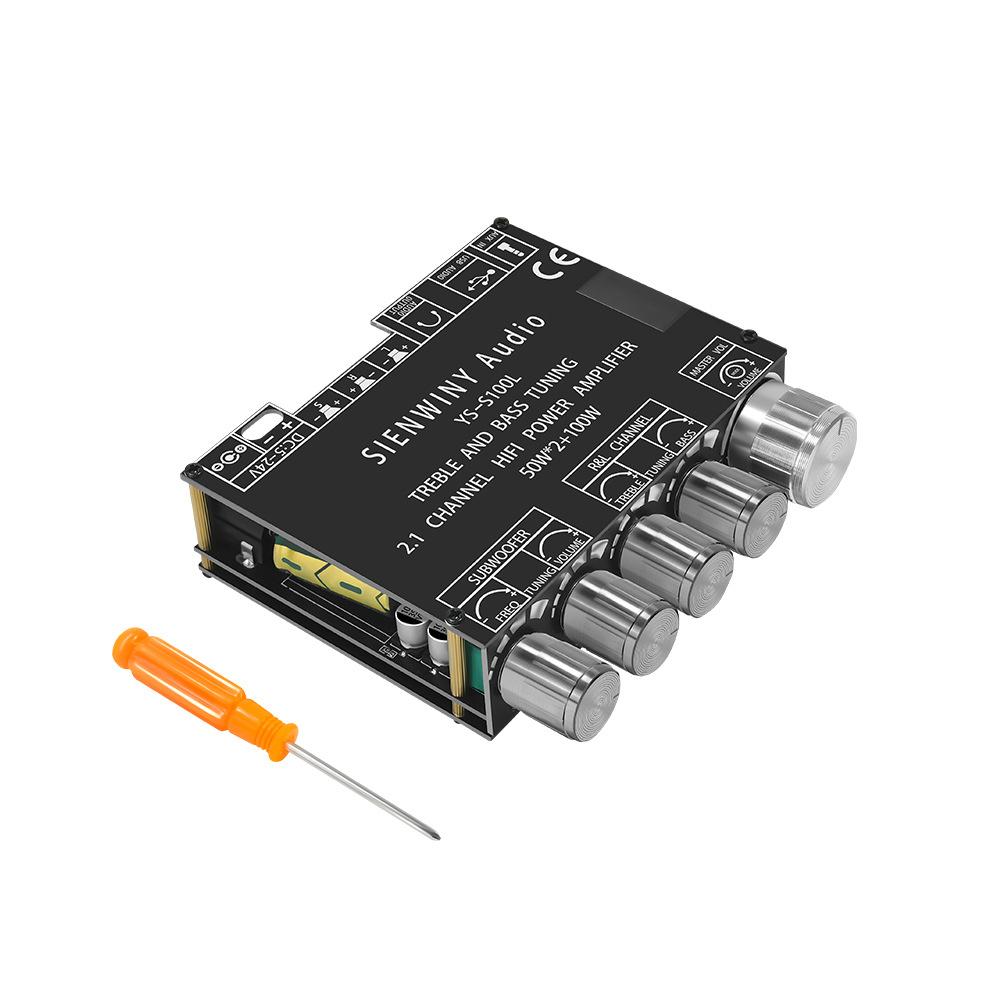 Portable BT Power Amplifier Module Multifunctional 2.1 Channel Power Amp Board Stereo Subwoofer Amplifier Board