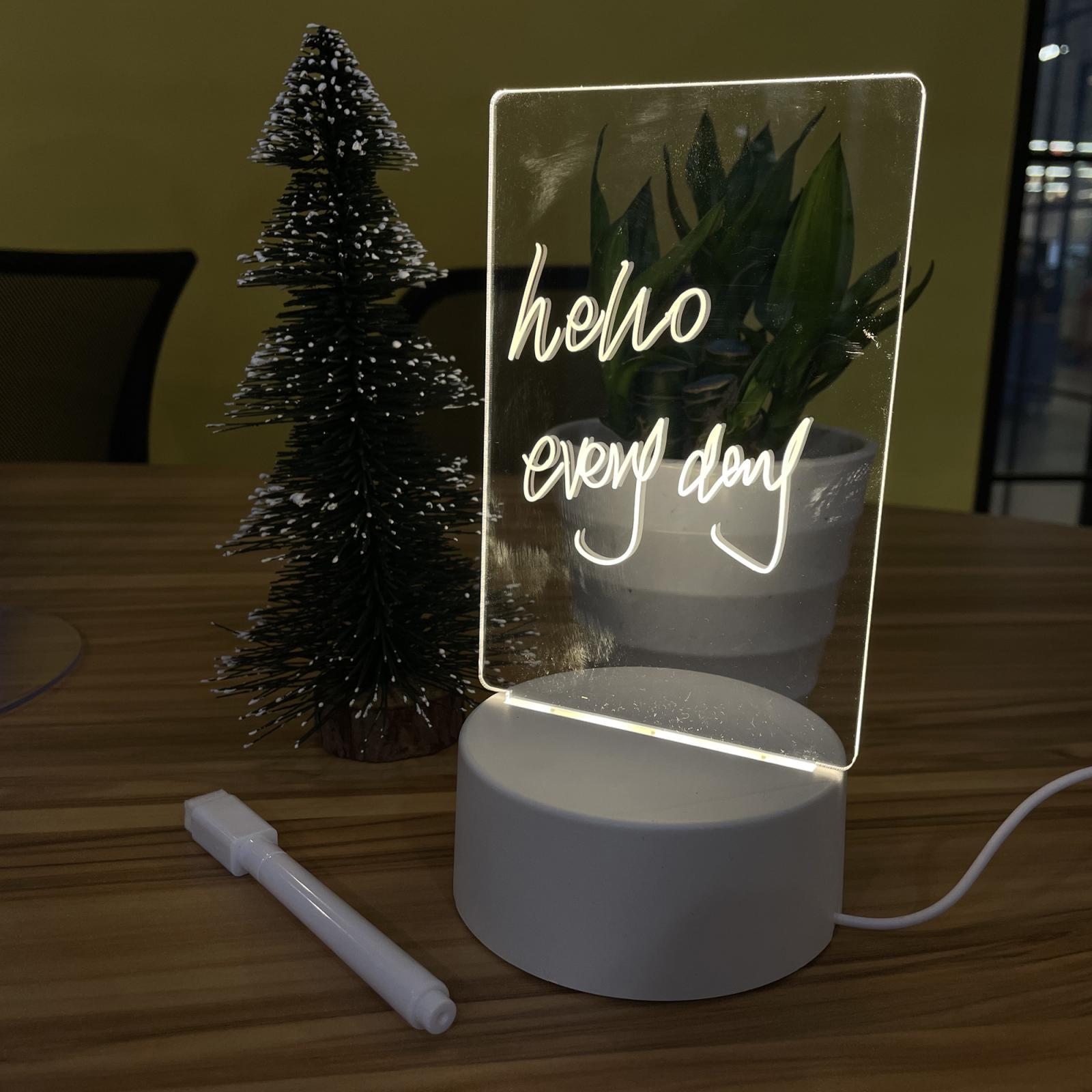 Led Night Light USB Message Board Note Board Rewritable with Pen Warm Soft Light USB Night Lamp Decoration