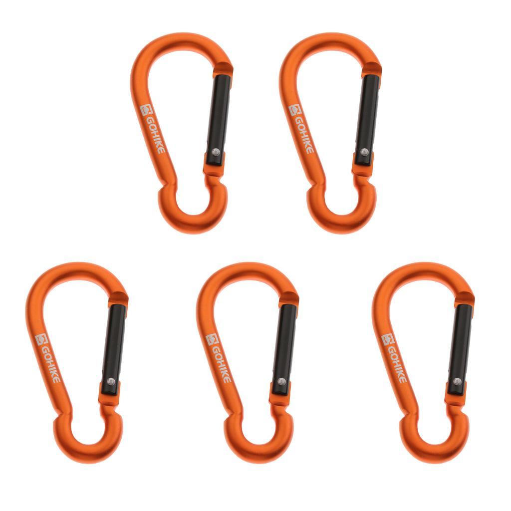 5Pcs Aluminum Alloy Carabiner Gourd Shape Spring Buckle Hook Clip Keychain Keyring