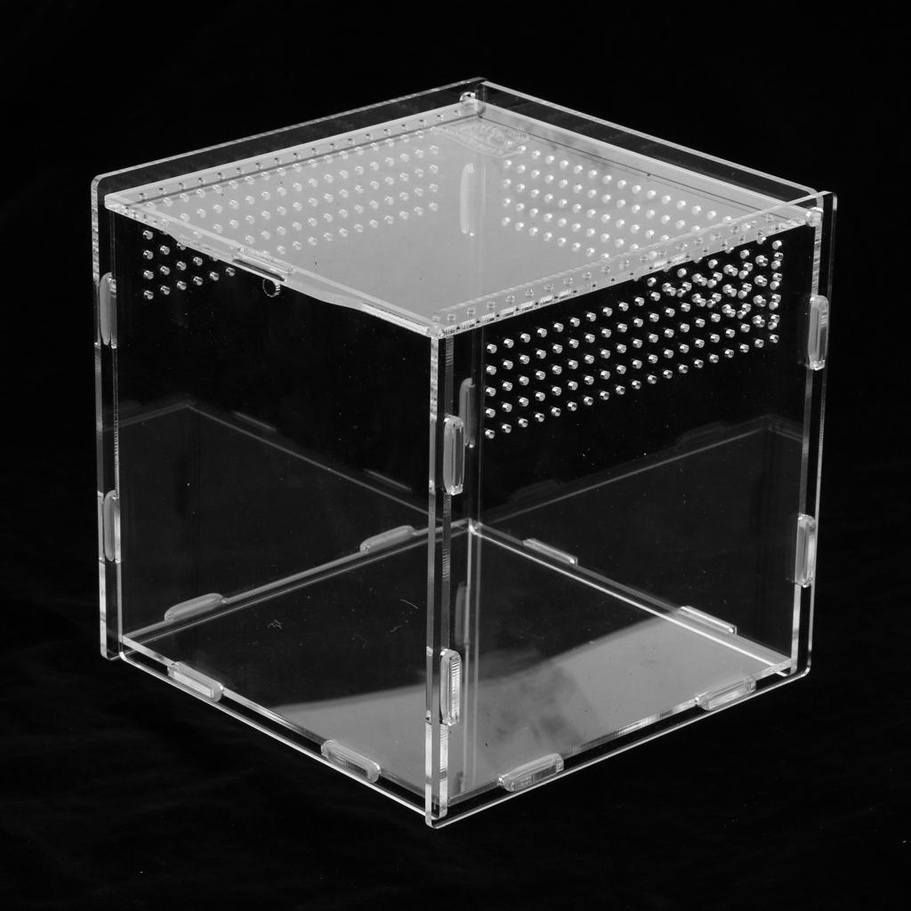 Transparent Acrylic Aquarium Fish Tank Anti-escape Box Reptile Lizaed Spider