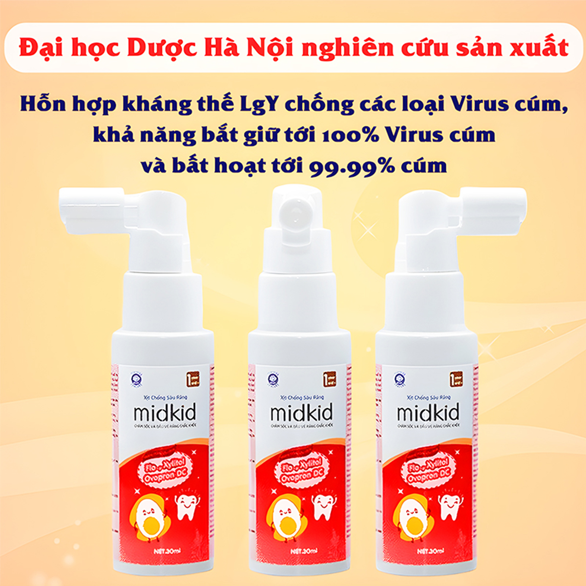 Xịt chống sâu răng cho bé 20ml Baby-S, Xịt chống sâu răng Midkid hương táo đỏ an toàn cho bé – SI021