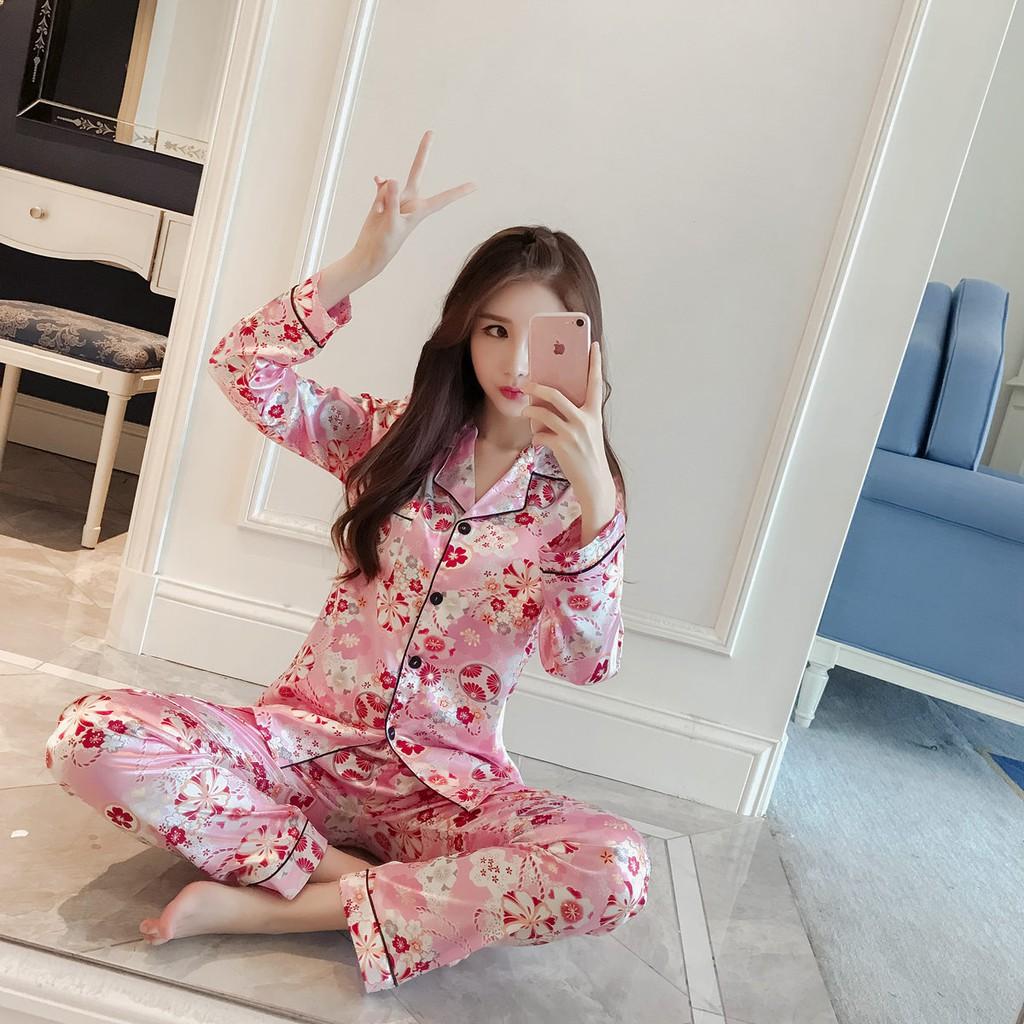 ️Đồ bộ đẹp phong cách Hàn️ đồ mặc nhà siêu xinh, Bộ Pijama lụa đẹp ngọt ngào B63
