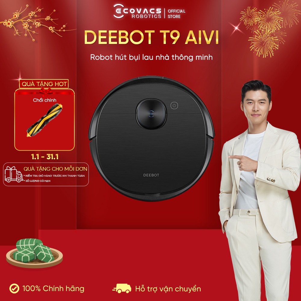 Robot hút bụi lau nhà Ecovacs Deebot Ozmo T9 aivi_Hàng nội địa chính hãng_BH 12 tháng