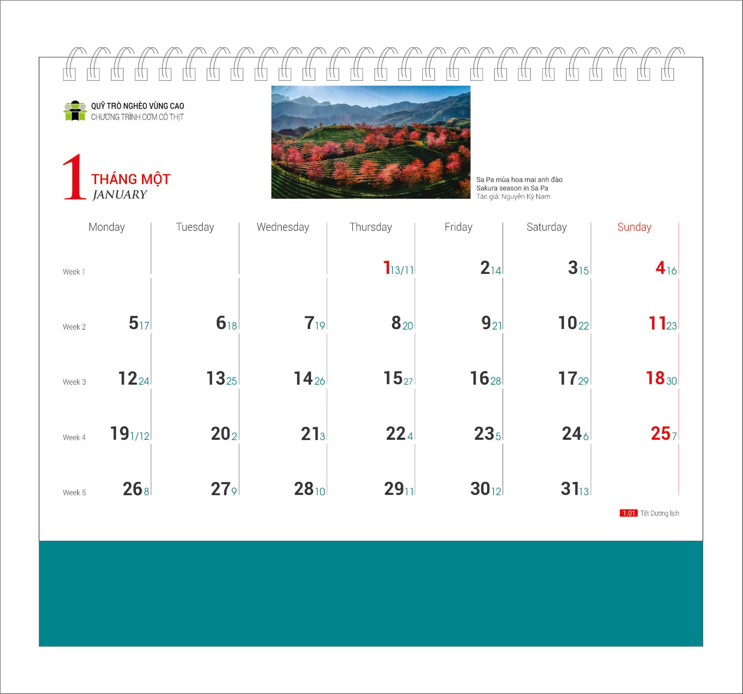 Lịch bàn Phong Cảnh Vùng Cao 2026 - Lịch Cơm Có Thịt