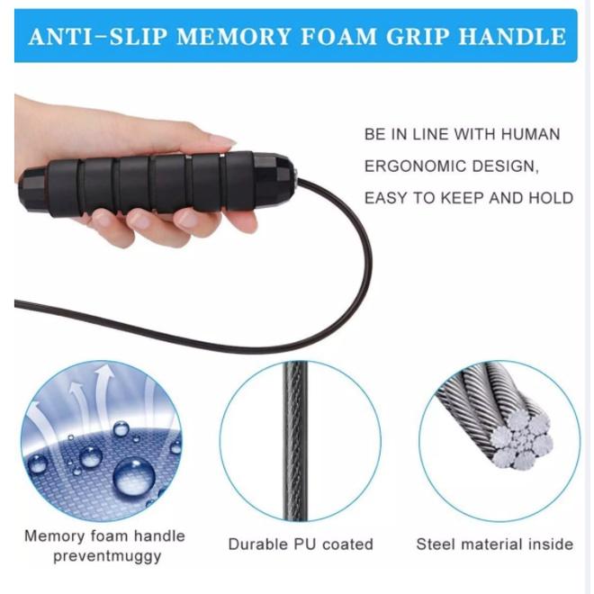 Dây nhảy thể dục lõi thép cao cấp 2.7m dụng cụ tập thể dục tại nhà Điều Chỉnh Được Độ Dài Ngắn Của Dây