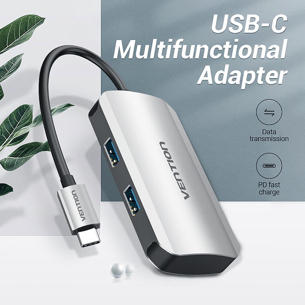 Bộ chuyển đổi HUB USB-C HUB Type-C sang 4 * USB 3.0 + PD Máy tính xách tay PC