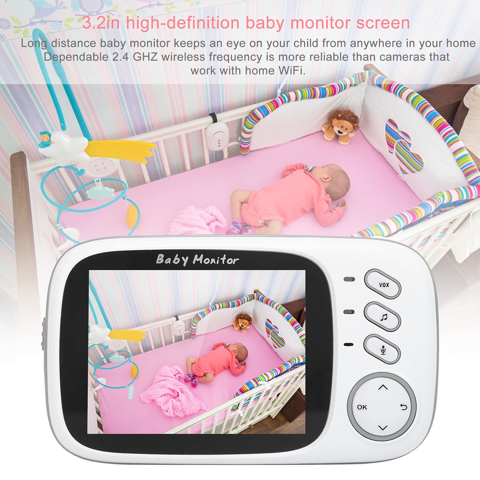 Camera theo dõi trẻ, máy báo khóc đàm thoại 2 chiều Baby Monitor VB603