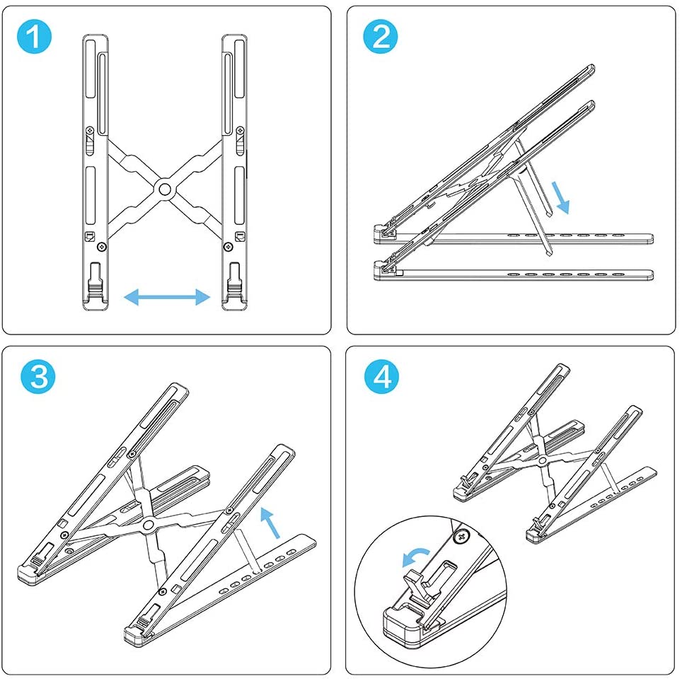 Giá đỡ máy tính bằng hợp kim nhôm INPHIC R5 điều chỉnh 7 cấp độ cho máy từ 10-15,6 inch có thể gập lại - Hàng chính hãng