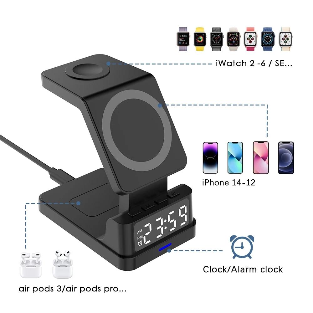 Bộ sạc không dây của bộ sạc không dây điện thoại từ 200W 4 in 1 cho iPhone 12 13 14