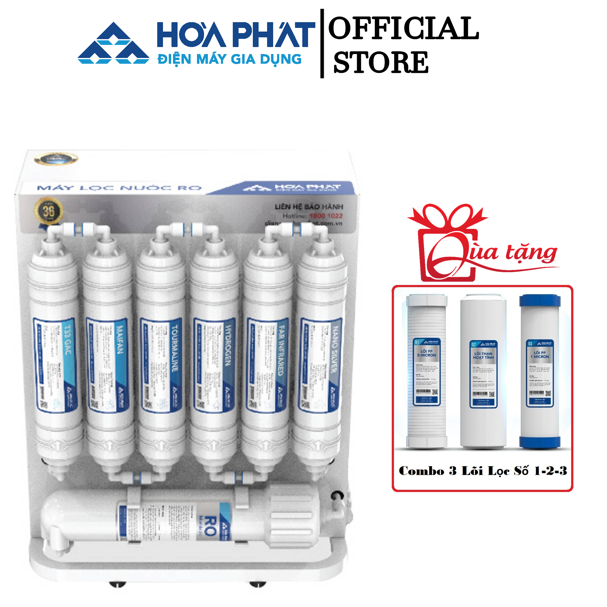 Máy lọc nước RO để gầm chân quỳ 10 lõi Hòa Phát HWU1A1022 - Bảo Hành 36 Tháng - Hàng Chính Hãng