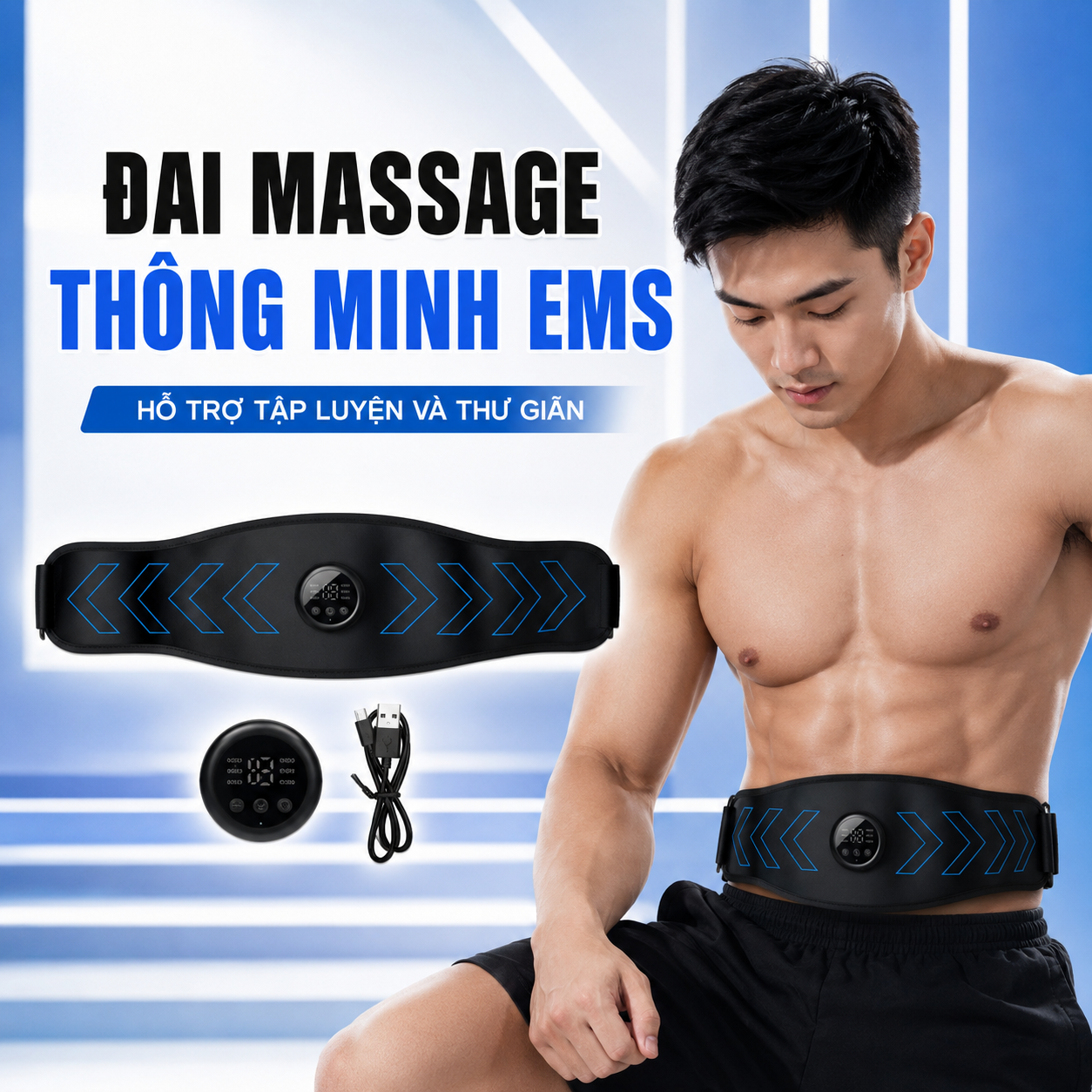 Máy Massage EMS Đeo Bụng – Hỗ Trợ Tập Thể Dụjc, Massage Thư Giãn, Dễ Mang Theo, đèn trang trí, đồng hồ treo tường