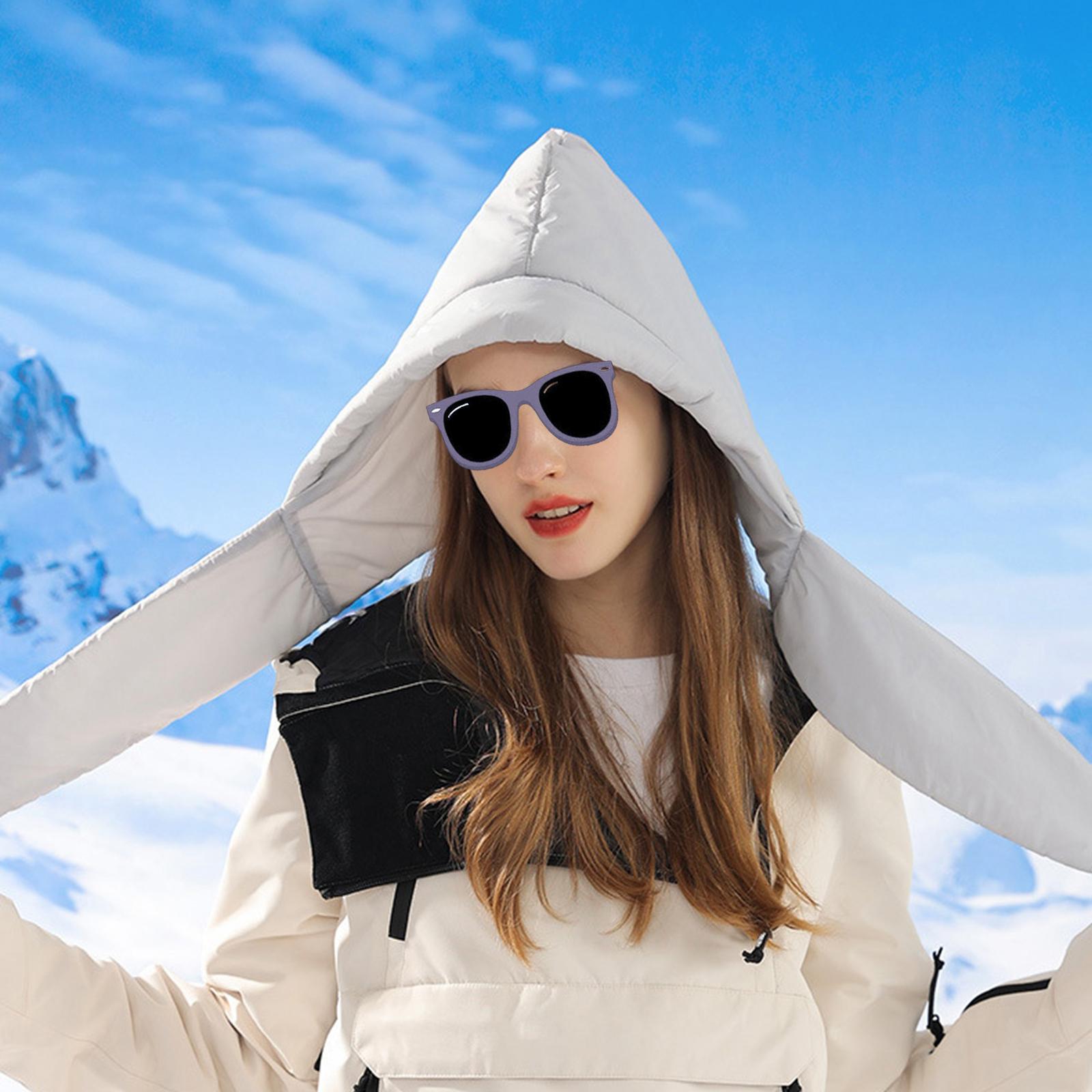 2Pcs Winter Quilted Headscarf Hooded Scarf Warm Windproof Waterproof Down Hat Comfortable Neck Warmer Adjustable Female Ear Protection