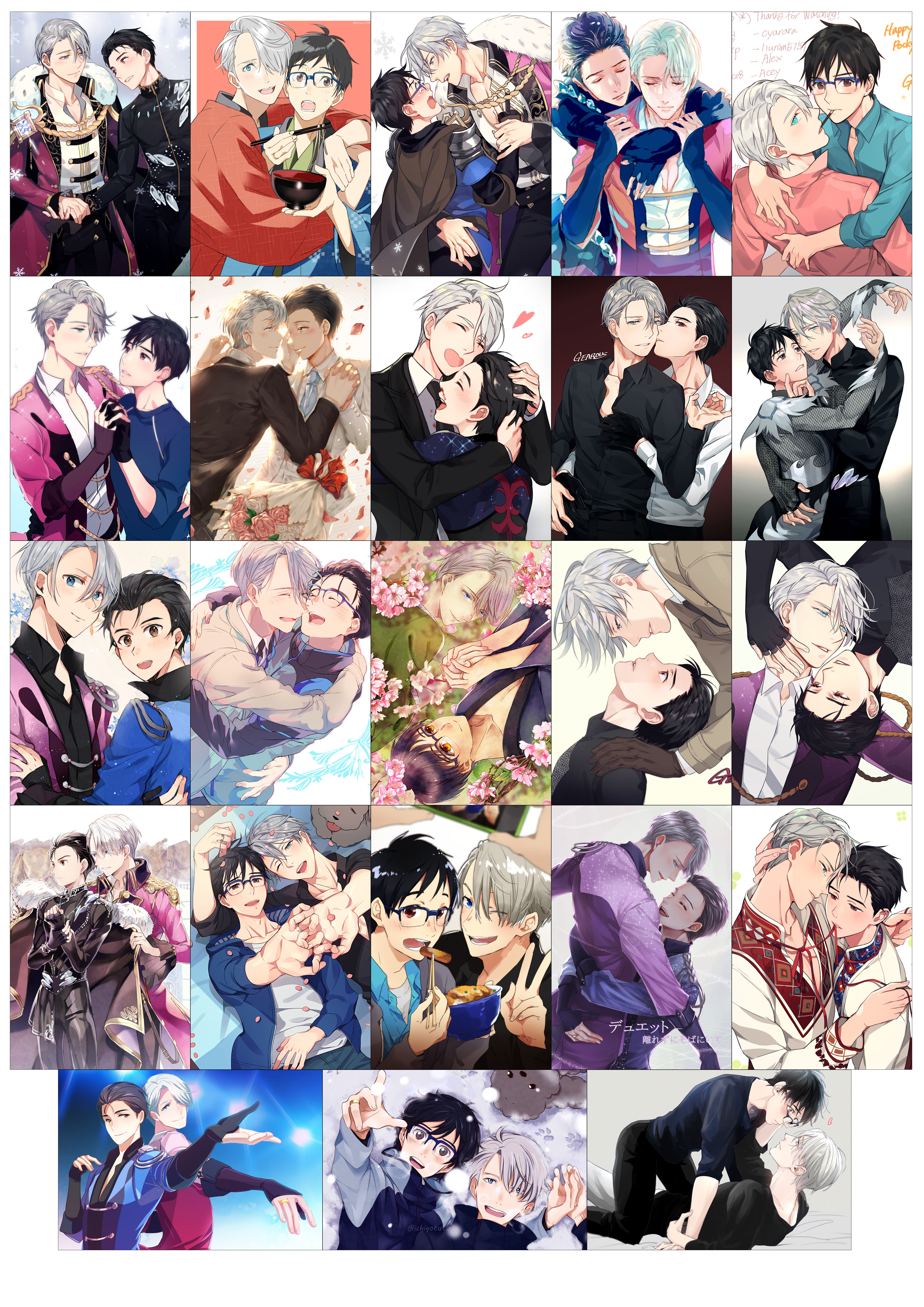 Hộp ảnh lomocard Yuri!!! On Ice set 30 tấm ảnh khác nhau 