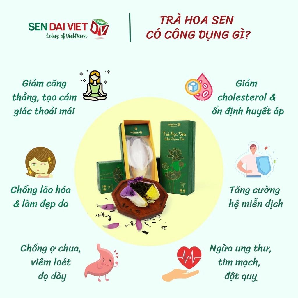 [Mua 1 tặng 2] Trà Hoa Sen Sấy Thăng Hoa- Tinh Hoa Thiên Nhiên Việt, Hộp Quà Cao Cấp, ĐV- Sen Đại Việt- Hộp 1 Bông 16g