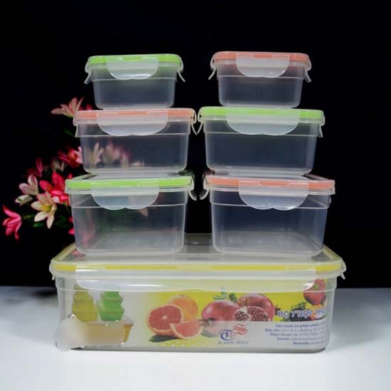 Bộ 7 hộp nhựa bảo quản thực phẩm Tashuan