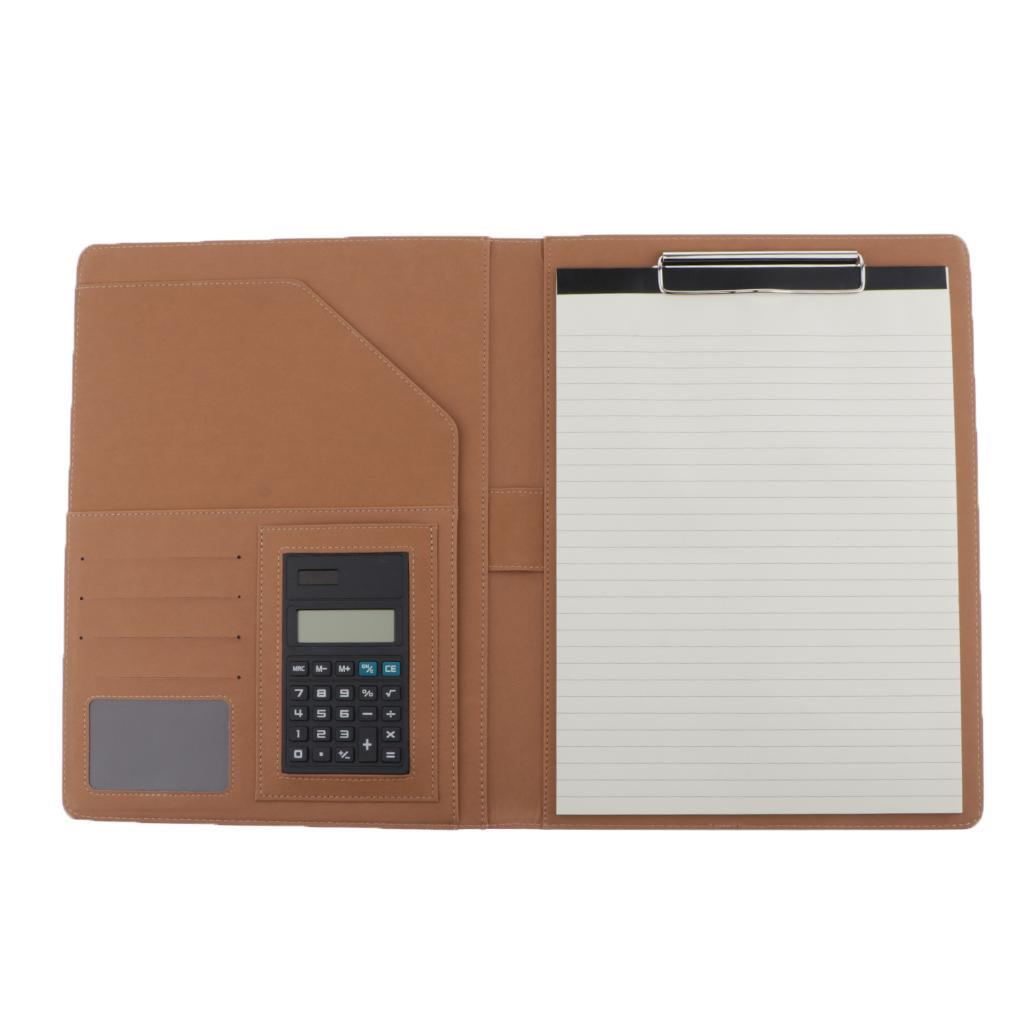 A4 Conference Document Folder Office Travel Supply W/ 8bit Calculator