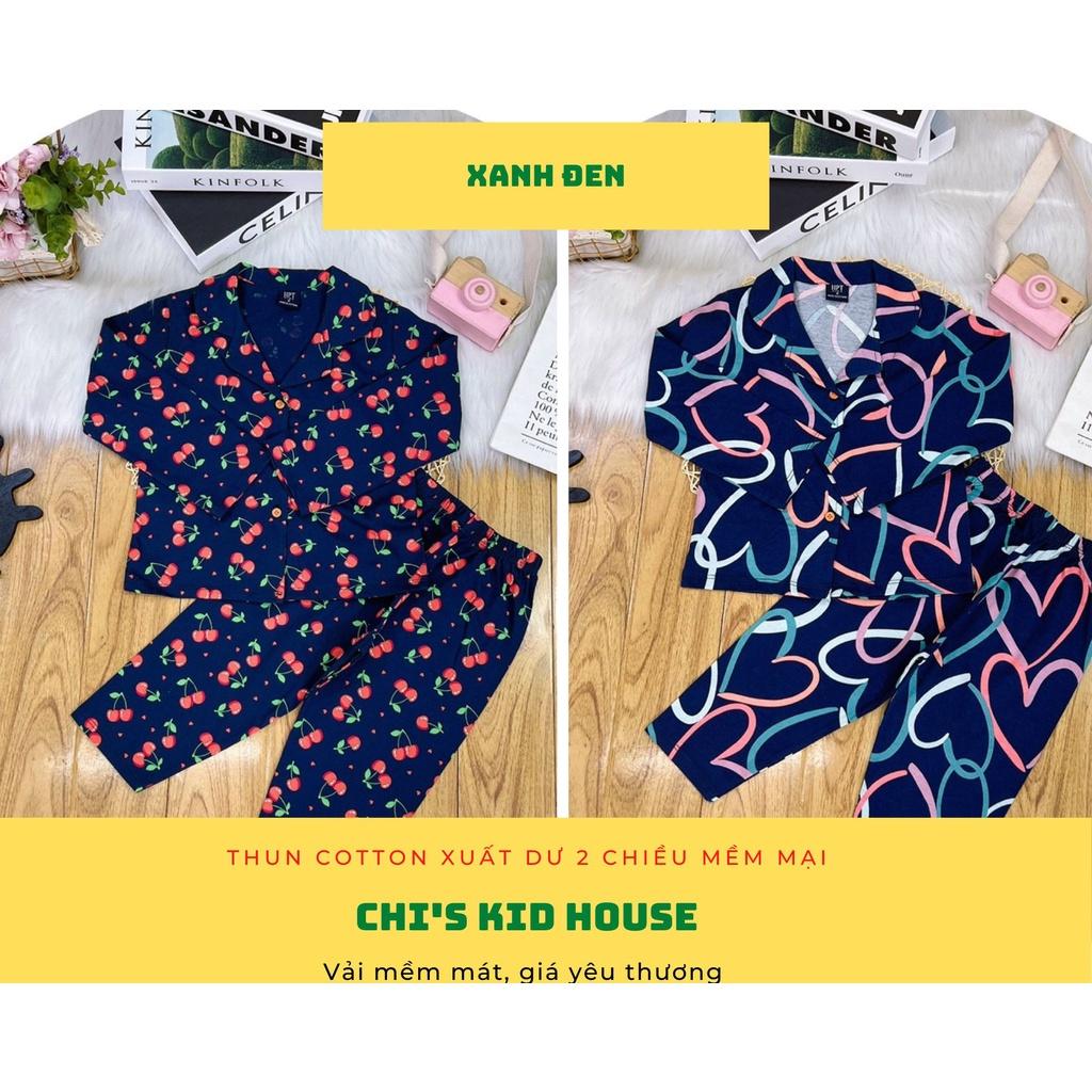 ĐỒ BỘ DÀI TAY/ PYJAMA THUN COTTON 2 CHIỀU XUẤT DƯ CHO BÉ MẶC NGỦ 9-25KG