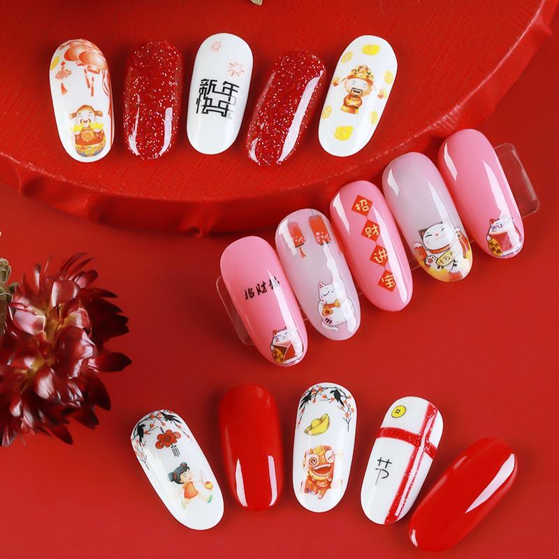 Sticker nails Tết 2021 - hình dán móng 3D