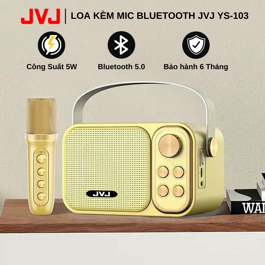 Loa bluetooth mini karaoke kèm mic  YS-103 Không dây, kèm 01 mic hát công suất 5W - Bảo hành 06 Tháng