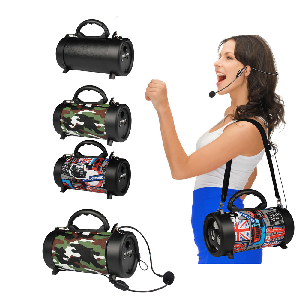 Loa BT di động Loa siêu trầm không dây ngoài trời Hộp âm thanh đa chức năng có Mic