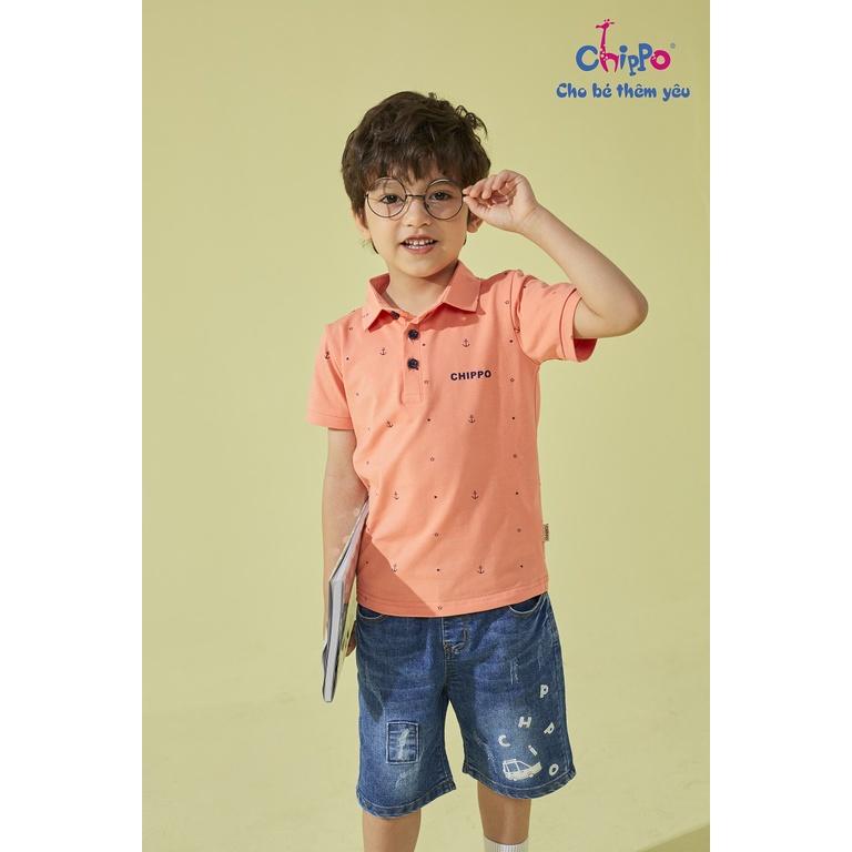 Áo Polo Chippo cho bé trai chất liệu 100% Cotton áo thun sơ mi đi học cho bé từ 1 đến 5 tuổi (10-19Kg)