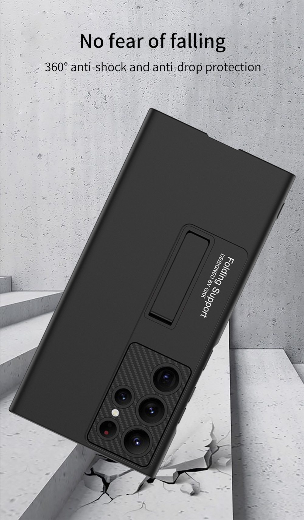 Ốp lưng Likgus PC bảo vệ camera kiêm giá đỡ dành cho Samsung S23 Ultra