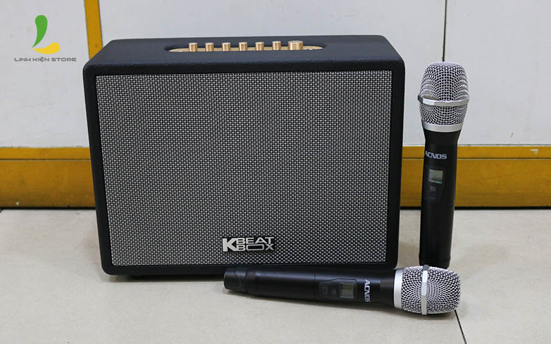 Loa kéo Acnos CS270 - Loa karaoke di động thùng gỗ kết nối bluetooth tặng kèm micro không dây - Hàng nhập khẩu