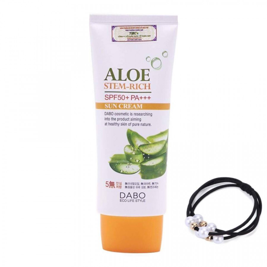 Kem chống nắng Dưỡng da Lô Hội - DABO Aloe Stem Rich Sun Cream SPF50 PA+++ (70ml) - Hàng Chính Hãng [ Tặng dây cột tóc - màu ngẫu nhiên ]